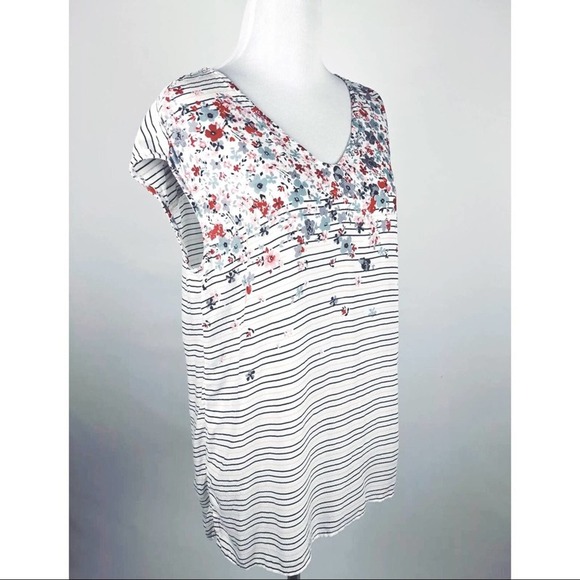 Caslon Nordstrom White Floral XS Blouse - Picture 3 of 8